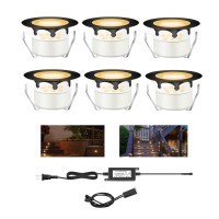 Yzgwzld Recessed Led Deck Lights Kits,6Pack F1.78 Step Lights Kits In Ground Outdoor Led Landscape Lighting Ip67 Waterproof, 12V Low Voltage For Garden,Yard Steps,Stair,Patio,Floor,Deck Railings