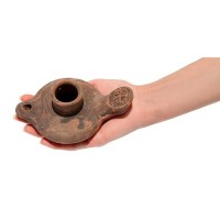 Biblical Oil Lamp With Cross Herodian Style