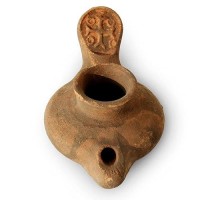 Biblical Oil Lamp With Cross Herodian Style