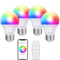 Linkind Smart Wifi Light Bulbs With Remote Control, Rgbw Color Changing Led Light Bulb (2Nd Gen), A19 60W Equivalent Dimmable Bulb Compatible With Alexa & Google Home, 2700K~6500K, 4-Pack