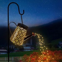 Outdoor Solar Watering Can With Lights Garden Decor Large Solar Powered Lanterns Hanging Waterproof Led Decorative Retro Metal K