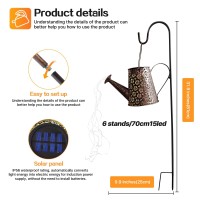 Outdoor Solar Watering Can With Lights Garden Decor Large Solar Powered Lanterns Hanging Waterproof Led Decorative Retro Metal K