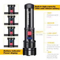 Darkbeam Usb Rechargeable Led Flashlight 2 Pack T002 Super Bright Xhp50 3000 Lumen Flash Light Lights Tactical Handheld Zoomab