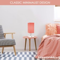 Missionmax Modern Coral Small Table Lamp W Usb Quick Charging Port, Great For Led Bedside, Desk, Bedroom, And Nightstand Lamps Or Other Table Lights