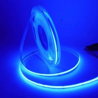 Xunata Cob Led Strip Lights, 4M/13.1Ft Non-Waterproof Flexible Cob Led Rope Lights Dc 5V 320 Leds/M Blue Bendable Tape Lights Usb Touch Dimming For Living Room, Cabinet Lighting Decoration