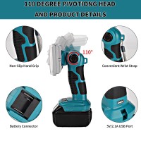 Yex-Bur 18W Cordless Led Work Light For Makita 18V Li-Ion Battery 2000Lm Portable Jobsite Lighting Spotlight Floodlight With Usb Port Outdoor Light For Camping Workshop Garage