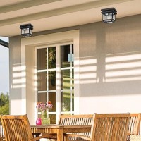 Globe Electric 44779 Sorrell 1Light Outdoor Flush Mount Ceiling Light Dark Bronze Clear Glass Shade Brown Bulbs Not Included