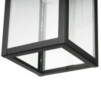 Globe Electric 44773 1-Light Outdoor Pendant, Matte Black, Clear Glass Shade, E26 Base Socket, Kitchen Island, Caf