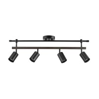 Globe Electric 60023 Nashville 4Light Track Lighting Matte Black Faux Wood Accent Bar Bulb Not Included