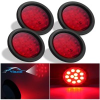 Vinauo Led Trailer Lights 4 Inch Trailer Lights With Grommet Plug 12 Led Brake Stop Turn Signal Tail Light For Utility Trailer