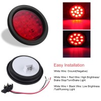 Vinauo Led Trailer Lights 4 Inch Trailer Lights With Grommet Plug 12 Led Brake Stop Turn Signal Tail Light For Utility Trailer