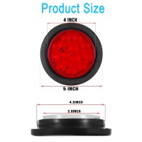 Vinauo Led Trailer Lights 4 Inch Trailer Lights With Grommet Plug 12 Led Brake Stop Turn Signal Tail Light For Utility Trailer