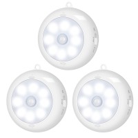 Motion Sensor Light Indoor, Bls Led Night Light Closet Lights, Under Cabinet Battery Powered Ceiling Lights, Aa Battery Operated Stick On Wireless Puck Lights For Wall, Step, Stair, Dimmable (3 Pack)