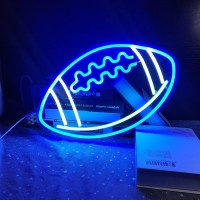 Ajoyferris Blue Neon Signs Football Shape Neon Signs For Wall Decor Neon Lights Neon Lights Signs Neon Led Sign Light Up Sign Ne