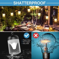 Led Outdoor String Lights 52.5Ft,Patio Lights With 16 Dimmable Hanging Bulbs,Commercial Grade Weatherproof Shatterproof Outside Lights For Garden,Backyard,Party Festoon Light,Market Lightswarm White