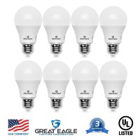 Great Eagle Lighting Corporation A19 Led Light Bulb, 9W (60W Equivalent), Ul Listed, 2700K (Warm White), Non-Dimmable, Standard Replacement (8 Pack)