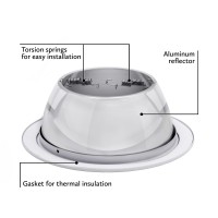 Procuru 12-Pack 6-Inch Ceiling Recessed Can Light Trim Cover, Aluminum Chrome Metal Reflector With White Metal Ring (B631Cw-12P)