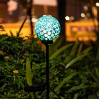 Vcuteka Solar Lights Outdoor Garden Decor Mosaic Solar Pathway Light Waterpoof Led Stake Light For Landscape Lawn Patio Yard D