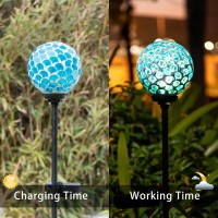 Vcuteka Solar Lights Outdoor Garden Decor Mosaic Solar Pathway Light Waterpoof Led Stake Light For Landscape Lawn Patio Yard D