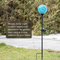 Vcuteka Solar Lights Outdoor Garden Decor Mosaic Solar Pathway Light Waterpoof Led Stake Light For Landscape Lawn Patio Yard D