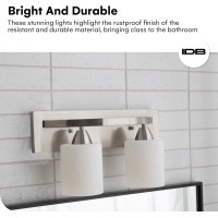 Dorence Bathroom Vanity Light Fxiture | Interior Bathroom Lighting Bar With Modern Milk Glass Shade | Bathroom Lights Over Mirror | Matte Black, 3 Lights, E26 100W Led, Bulbs Not Included