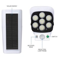 Outdoor Motion Sensor Solar Lights 2000 Lumens 77 Leds Spotlight With Remote Controller Floodlights Outdoor Ip66 Waterproof Wir