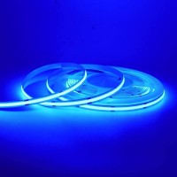 Xunata Flexible Cob Led Strip Lights, 0.5M/1.6Ft Bendable Cob Without Dot Led Rope Lights Dc 5V 320 Leds/M Blue Non-Waterproof Usb Tape Lights For Home, Stage, Kitchen, Cabinet Lighting Decoration