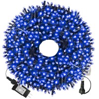 Xtf2015 105Ft 300 Led Christmas String Lights, End-To-End Plug 8 Modes Christmas Lights - Ul Certified - Outdoor Indoor Fairy Lights Christmas Tree, Patio, Garden, Party, Wedding, Holiday (Blue)