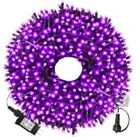 Xtf2015 105Ft 300 Led Christmas String Lights, End-To-End Plug 8 Modes Christmas Lights - Ul Certified - Outdoor Indoor Fairy Lights Christmas Tree, Patio, Garden, Party, Wedding, Holiday (Purple)