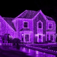 Xtf2015 105Ft 300 Led Christmas String Lights, End-To-End Plug 8 Modes Christmas Lights - Ul Certified - Outdoor Indoor Fairy Lights Christmas Tree, Patio, Garden, Party, Wedding, Holiday (Purple)