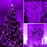 Xtf2015 105Ft 300 Led Christmas String Lights, End-To-End Plug 8 Modes Christmas Lights - Ul Certified - Outdoor Indoor Fairy Lights Christmas Tree, Patio, Garden, Party, Wedding, Holiday (Purple)