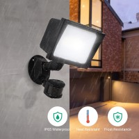 Edishine 65W Led Security Lights Motion Sensor Outdoor Light, 6670Lm Dusk To Dawn Flood Light, 3 Modes, 5000K, Ip65 Waterproof, Exterior Flood Light For Garage, Yard