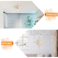 Airposta 16 Inch Flush Mount Ceiling Light Modern Farmhouse White Star Ceiling Light Vintage Star Light Fixtures Ceiling For H