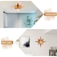 16 Inch Flush Mount Ceiling Light Gold Star Light Fixture Farmhouse Star Ceiling Light Vintage Flush Lighting Ceiling For Hal