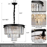 A Axilixi Black Crystal Chandeliers Modern Round Chandeliers 20 Dimmable 9 Lights Ceiling Pendant Light Fixtures 3 Tiers Luxur