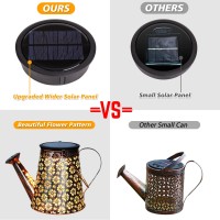 Venforze Summer Solar Watering Can With Lights, Waterproof Large Retro Metal Solar Lights, Hanging Waterfall Lights For Table Patio Yard Pathway Walkway Decorations For Outside, Mother Gift