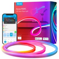 Govee Neon Rgbic Rope Lights With Music Sync, Diy Design, Works With Alexa, Google Assistant, 10Ft Led Strip Lights For Gaming, Bedroom Living Room Decor (Not Support 5G Wifi)