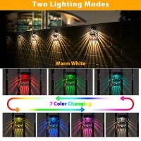 Loftek Solar Deck Lights 8 Pack Solar Fence Lights With 2 Mode Rgbwarm White Auto Onoff Color Glow Solar Outdoor Lights Le