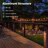 Sunvie Low Voltage Deck Lights With Fastlock2 Wire Connector 5W Led Landscape Step Stair Lights Outdoor Accent Lighting Garden P