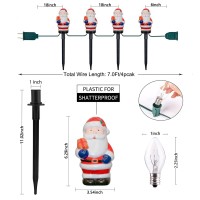 Goothy 2 Sets Snowman Christmas Pathway Stakes Lights 7Ft C7 Outdoor String Lights With 8 Snowman Driveway Marker Lights Conne