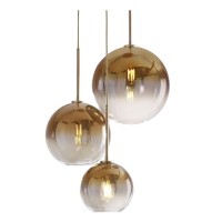 Kco Lighting Gold Cluster Pendant Light 3 Light Cluster Pendant Lighting Large Glass Pendant Lights Kitchen Island Bubble Globe