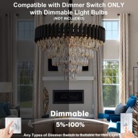 Axilixi Crystal Chandelier Contemporary 24 Modern Living Room Chandelier K9 Crystal Ceiling Lights Fixtures Round 5 Tiers P