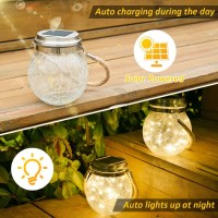 Frdvegd Hanging Solar Lights,2 Pack Garden Decor Waterproof Solar Lantern Outdoor With 30 Warm Led, Auto On/Off Hanging Solar Garden Lights Decorative Lantern For Patio Yard Lawn Tree