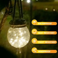 Frdvegd Hanging Solar Lights,2 Pack Garden Decor Waterproof Solar Lantern Outdoor With 30 Warm Led, Auto On/Off Hanging Solar Garden Lights Decorative Lantern For Patio Yard Lawn Tree