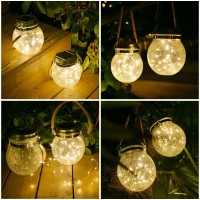 Frdvegd Hanging Solar Lights,2 Pack Garden Decor Waterproof Solar Lantern Outdoor With 30 Warm Led, Auto On/Off Hanging Solar Garden Lights Decorative Lantern For Patio Yard Lawn Tree