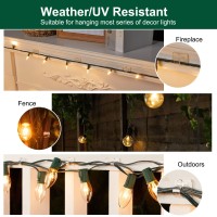 Brightown Clear Cable Clips, 25-Clips, 30-Stickers Adhesive Strips Cord Organizer, Uv-Resistant Material Light Clips Decorate Damage-Free Cord Holder Heavy Duty For Indoor Outdoor Christmas Lights