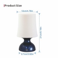 Riverlux Bedside Lamp, Nursery Night Light For Babies Breastfeeding And Sleep Aid, Touch Control Table Lamp For Bedroom, Blue And White Lamp, Cordless Table Lamp