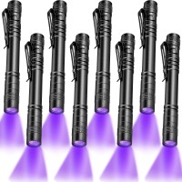 Honoson 8 Pieces Uv Black Light Flashlight Small Blacklight Flashlights Pen Lights For Leak Pet Urine Hotel Inspection Dry St