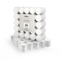 Delka 6 Hour Burning Time, Unscented Tea Lights (Pack Of 100, White)