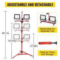 Vevor Led Work Light With Stand, 10000 Lumen Dual-Head Led Work Light With 27.6